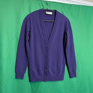 JAEGER purple cashmere cardigan vintage knit made in England